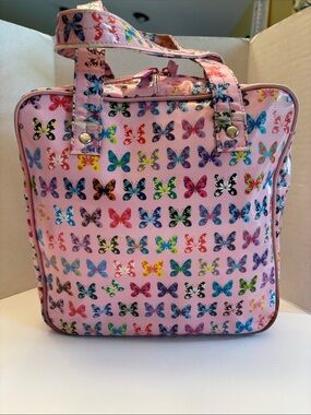 💕3/75💕Paperchase Butterfly Pattern Tote Bag EUC 10” x 10” x 4” Deep